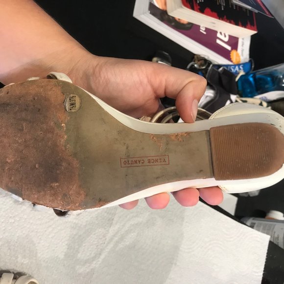 Vince Camuto White Wedges (Extremely worn) - Picture 6 of 9